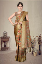 PR Fashion Multi Heavy Rich Cotton Silk Digital Print & Jacquard Saree | Grocsy