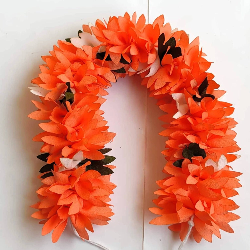 Orange Fabric Reusable Gajra | Grocsy