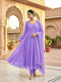 Teeya Creation New Trendy Stylish Anarkali Gown Set - Lavender | Grocsy