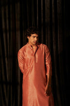 Red viscose Chikankari Embroidery Work Men's Traditional Kurta Set - Mahotsav | Grocsy
