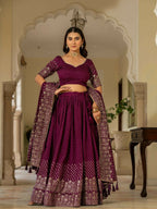 Lehenga Mart Wine Designer Wedding Wear Lehenga Choli | Grocsy