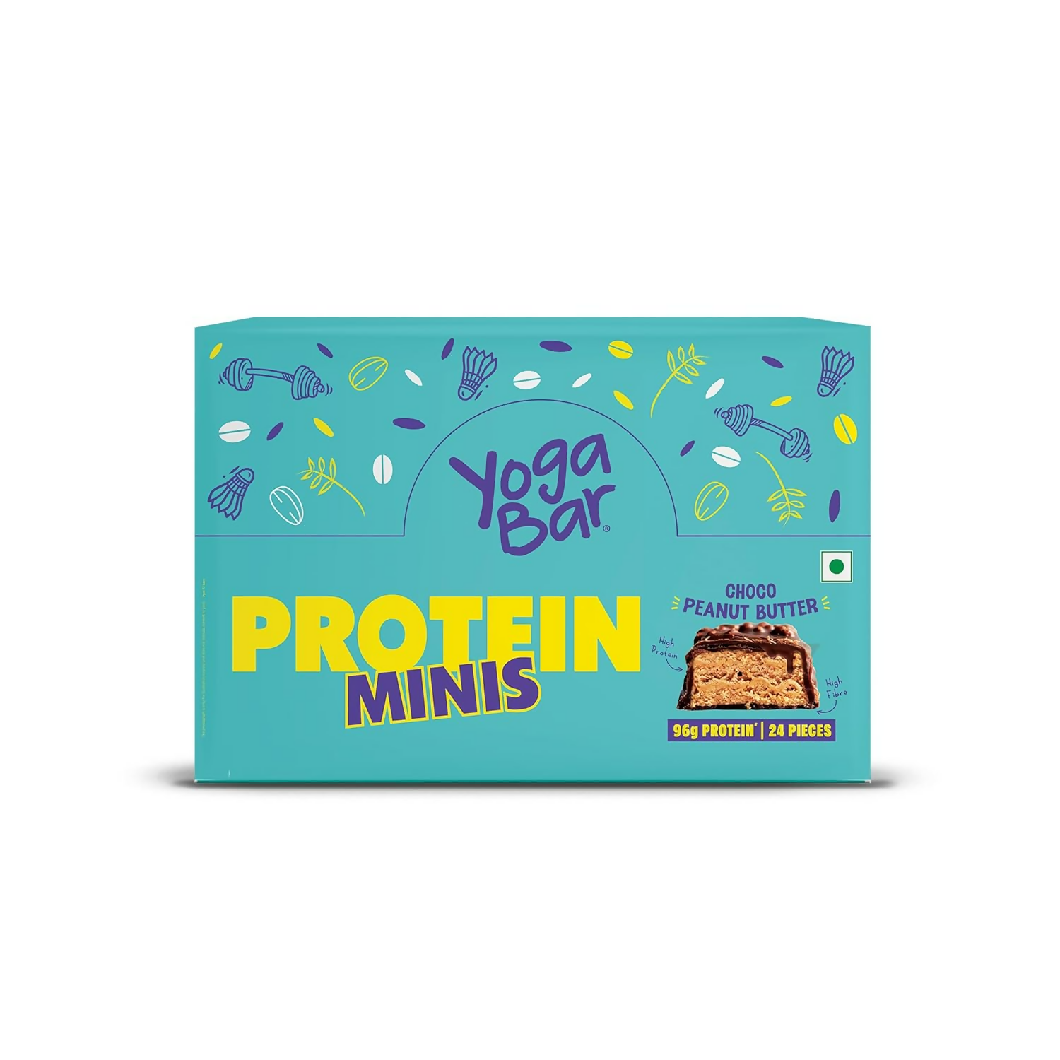 Yoga Bar Protein Minis Choco Peanut Butter, 24 Pieces, Cold Coffee Protein Shake | Grocsy
