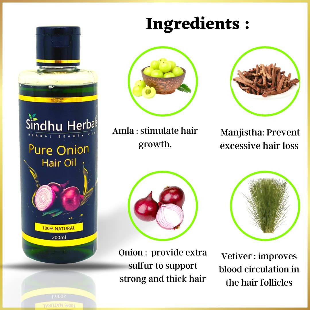 Sindhu Herbals Pure Onion Hair Oil | Grocsy