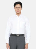 Ramraj Cotton Mens Full Sleeve Formal 100 % Cotton White Shirt | Grocsy