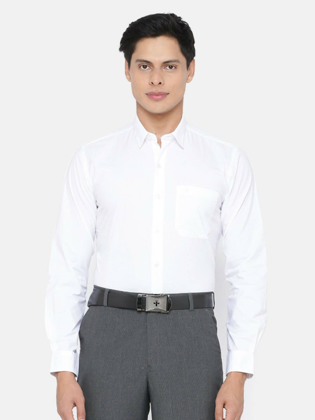 Ramraj Cotton Mens Full Sleeve Formal 100 % Cotton White Shirt | Grocsy