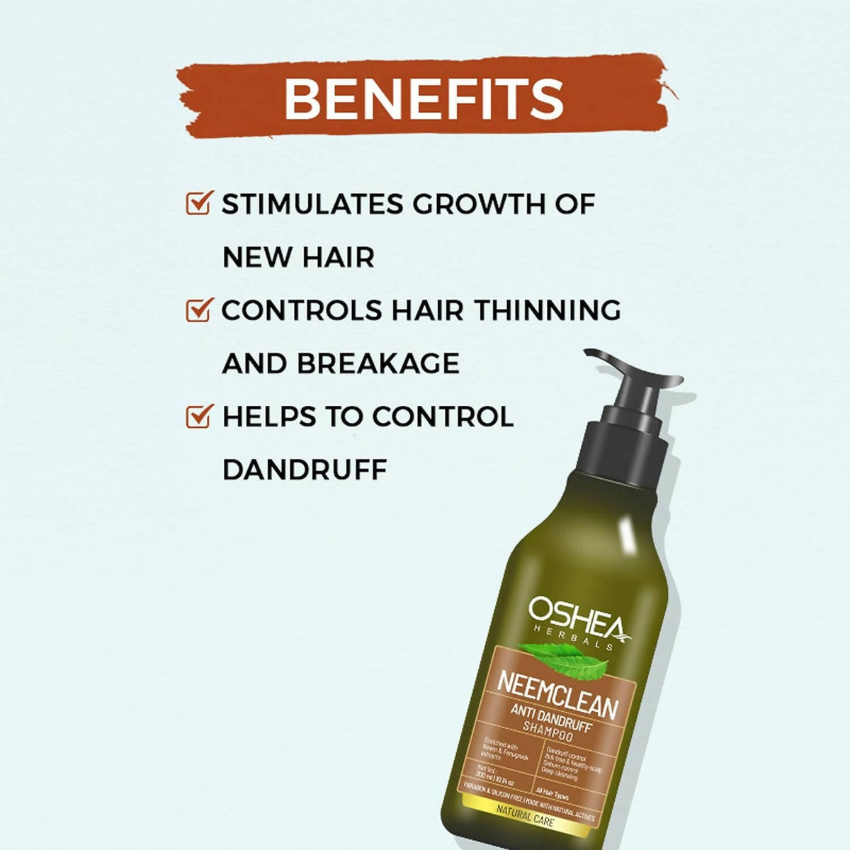 Oshea Herbals Neemclean Anti Dandruff Shampoo | Grocsy