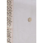 A R Silk Women's Gotta Patti Embroidery Orgenza Cotton White Dupattas and Chunnis | Grocsy