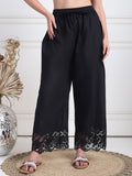 TAG 7 Women Floral Hem Design Flared Ethnic Palazzos | Grocsy