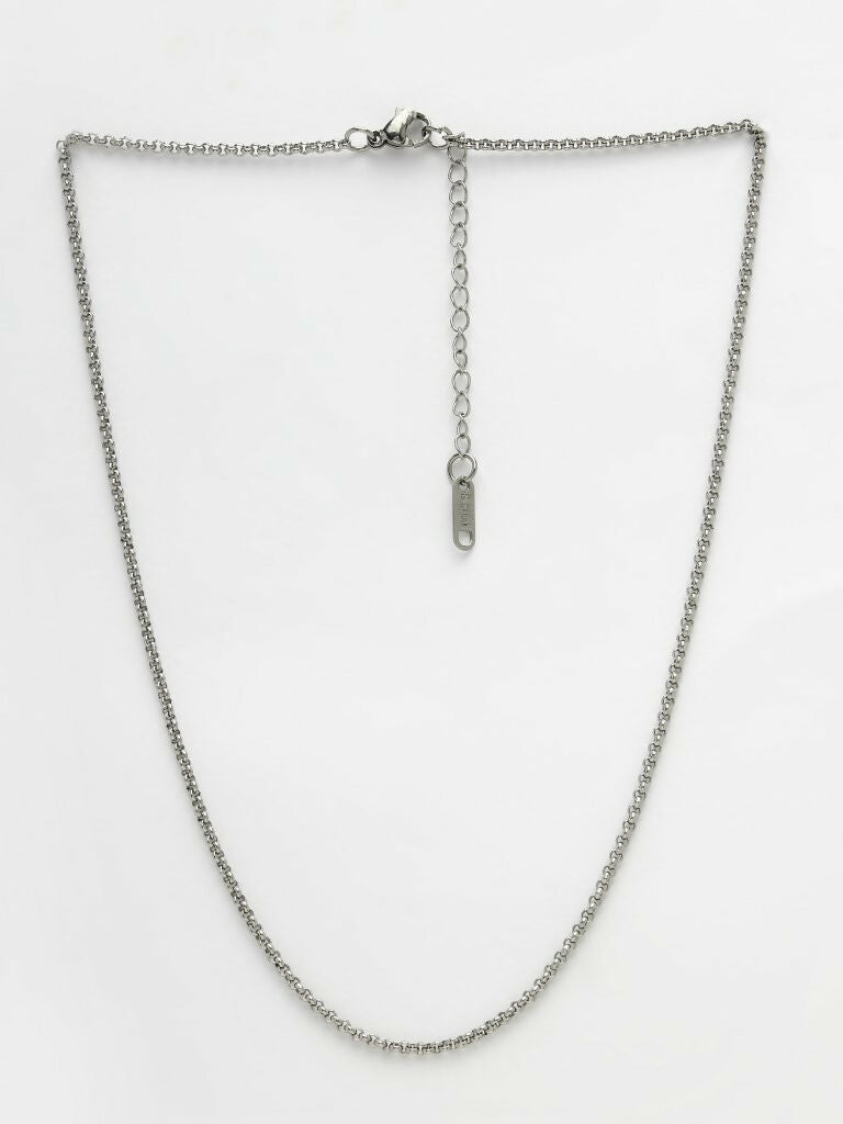 NVR Women's Silver-Toned German Silver Oxidised Chain | Grocsy