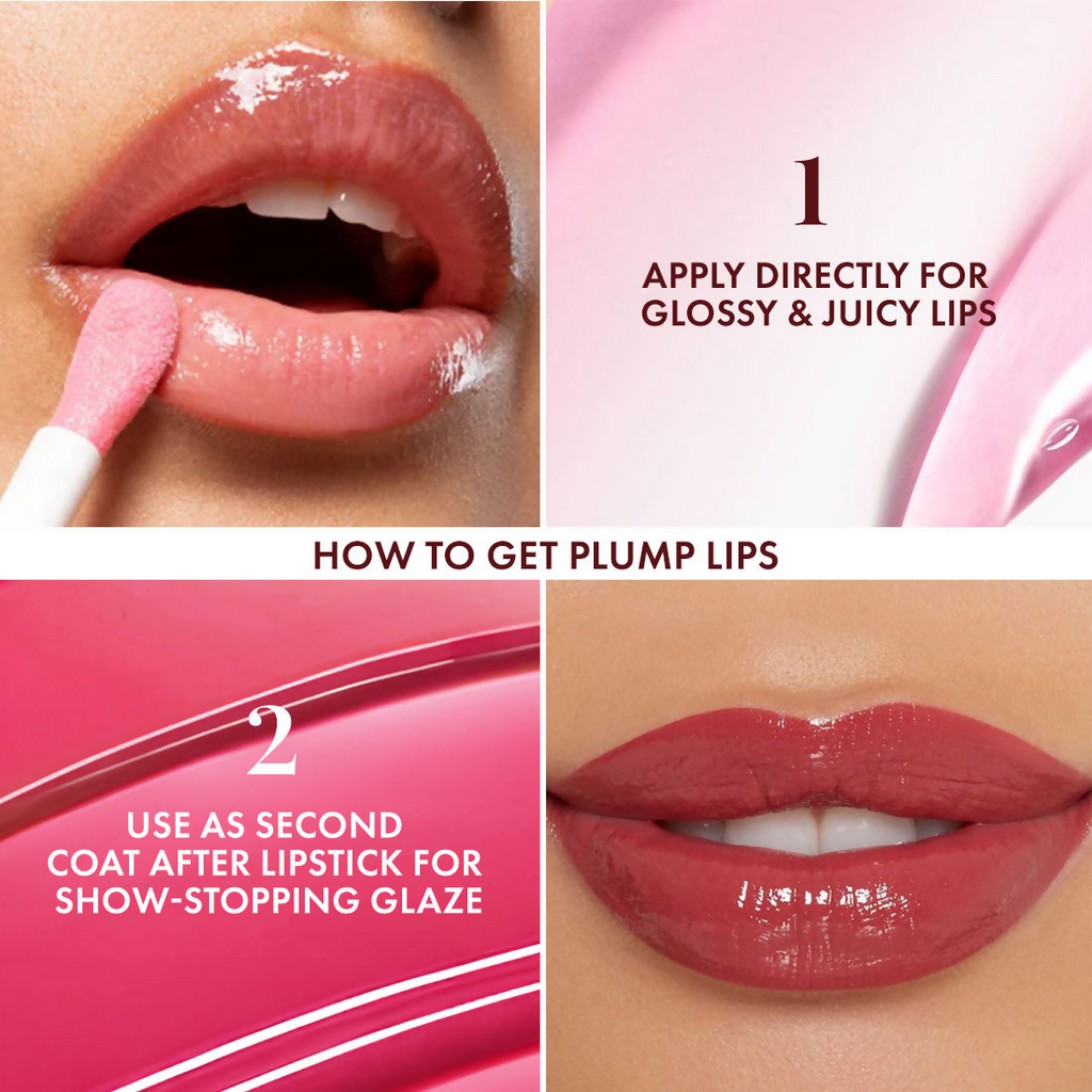 mCaffeine Shades Hydra Gloss Tinted Lip Oil Hydrates Plumps Non-sticky - Cherry Glaze | Grocsy