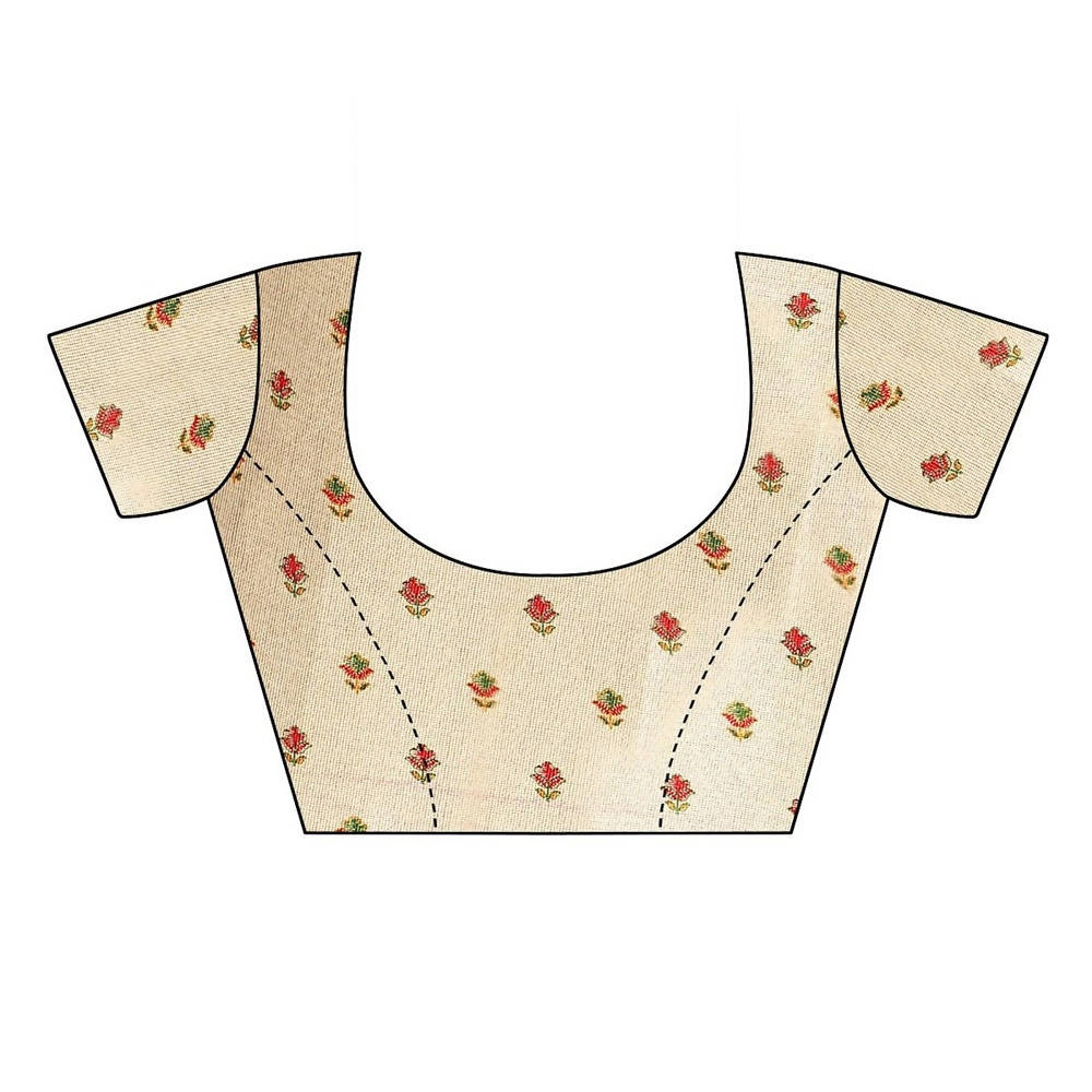 Vamika Printed Jute Silk Brown Saree (Rishika Chiku) | Grocsy