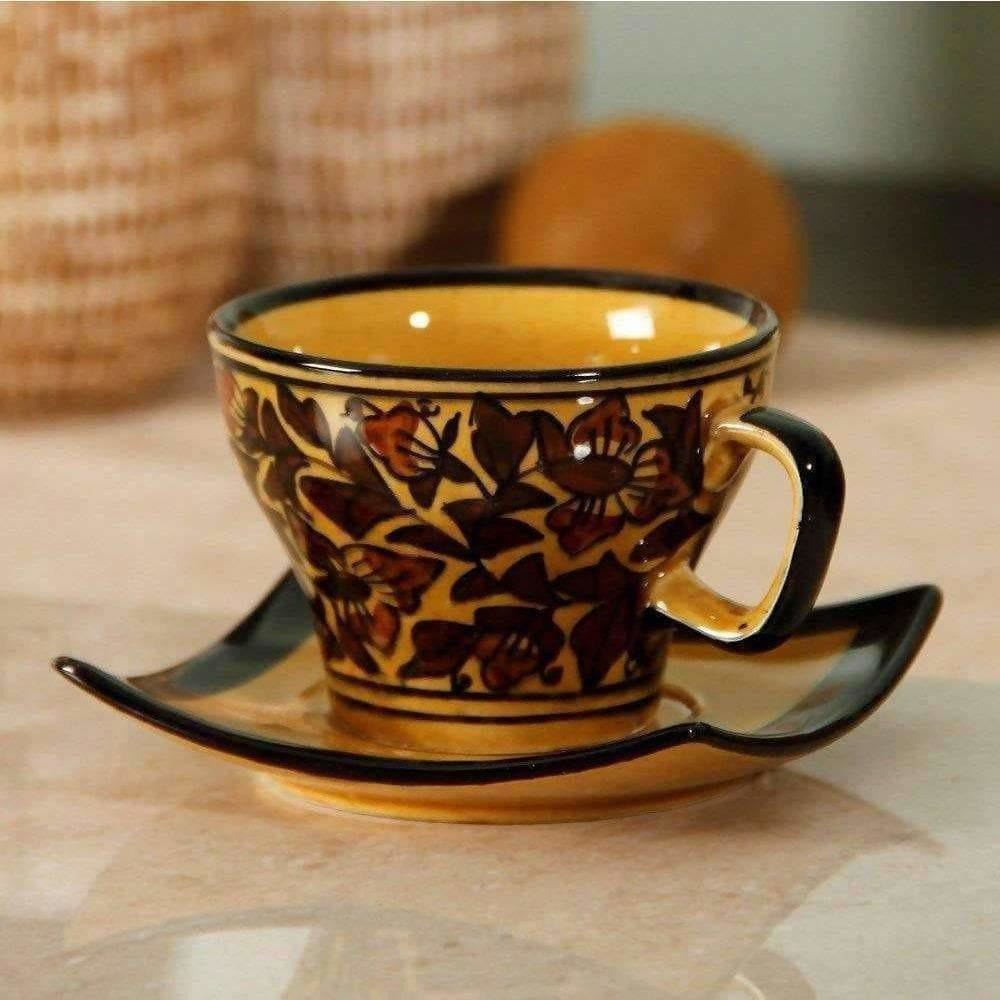 Handpainted Cup Saucer(Set Of 6) | Grocsy