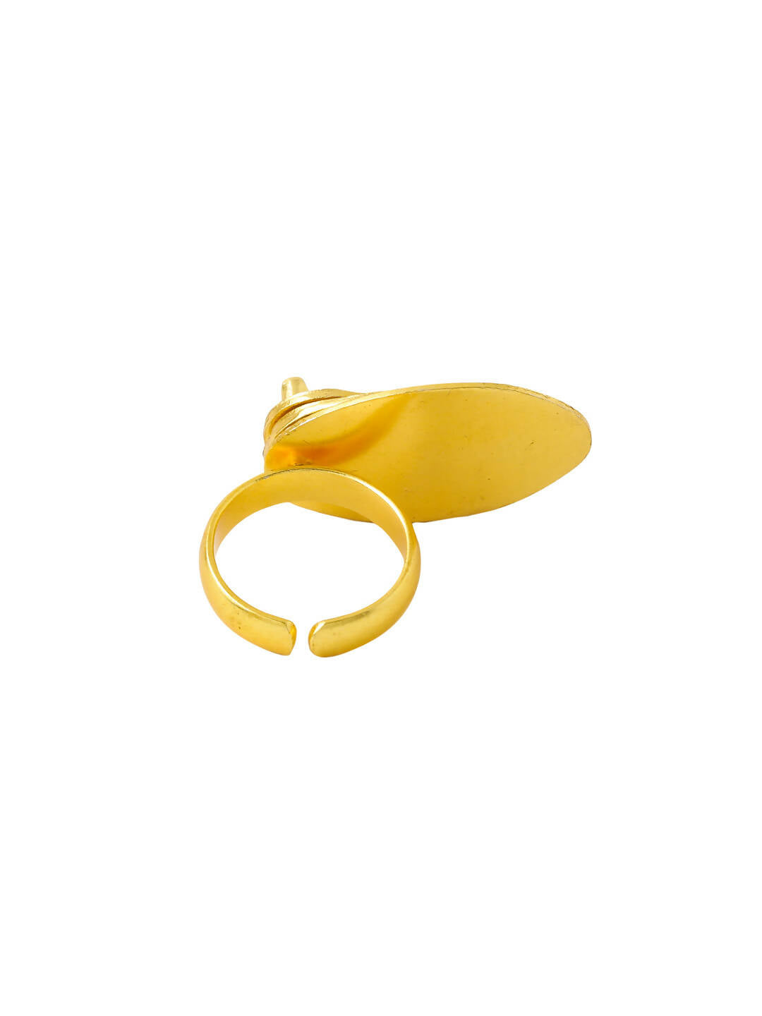NVR Women's Western Gold-Polished Ajustable Finger Ring | Grocsy
