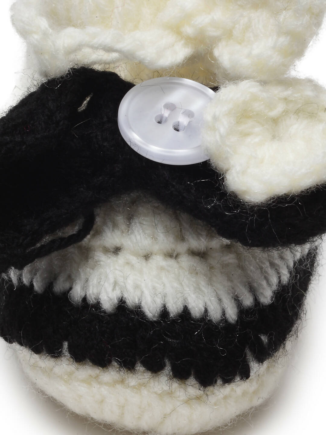 Chutput Kids Woollen Hand Knitted Self Desgin Booties - Cream | Grocsy
