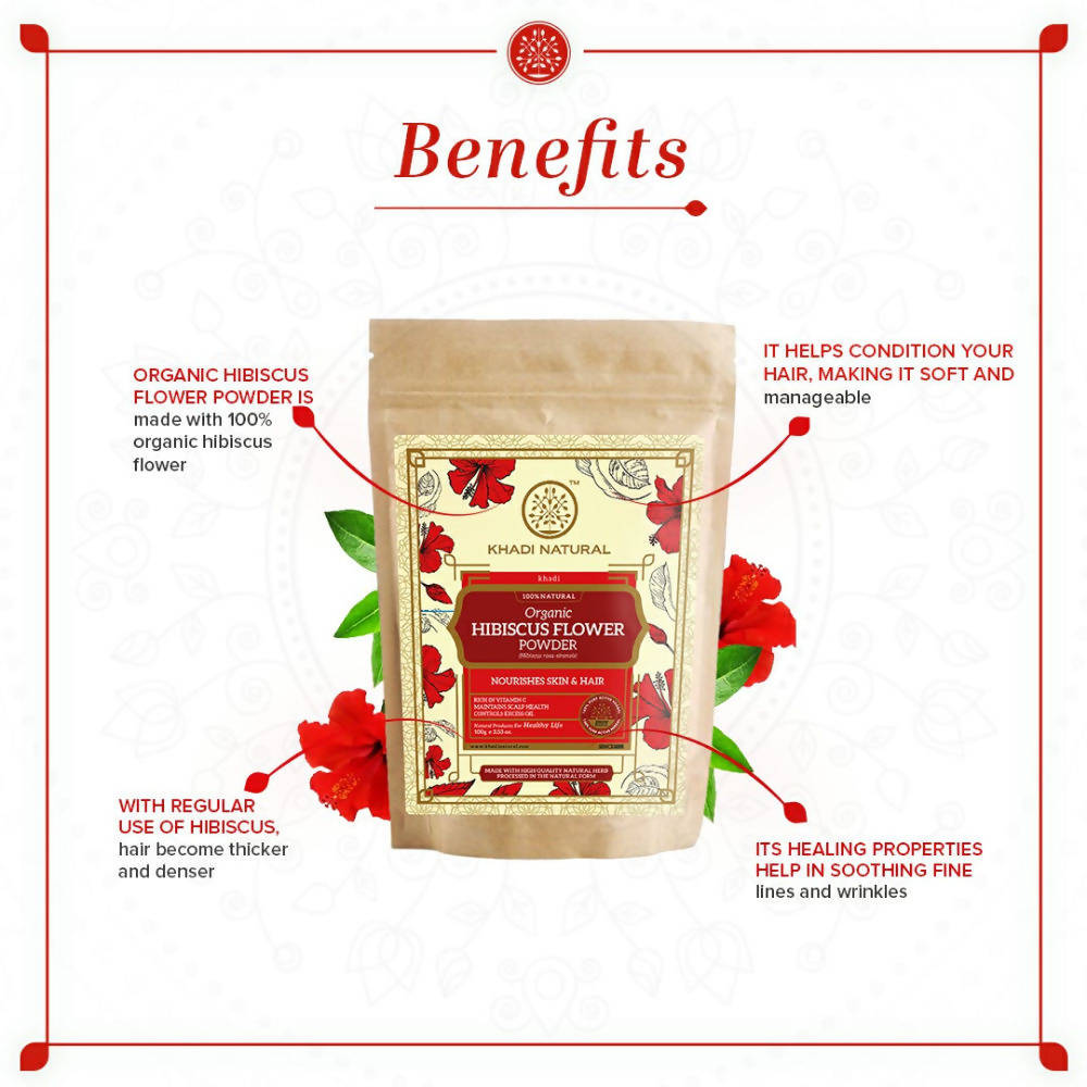 Khadi Natural Organic Hibiscus Flower Powder | Grocsy