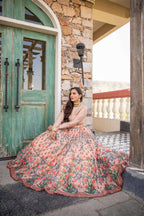 Wedding Designer Light Peach Chanderi Designer Lehenga - Anbazaar | Grocsy