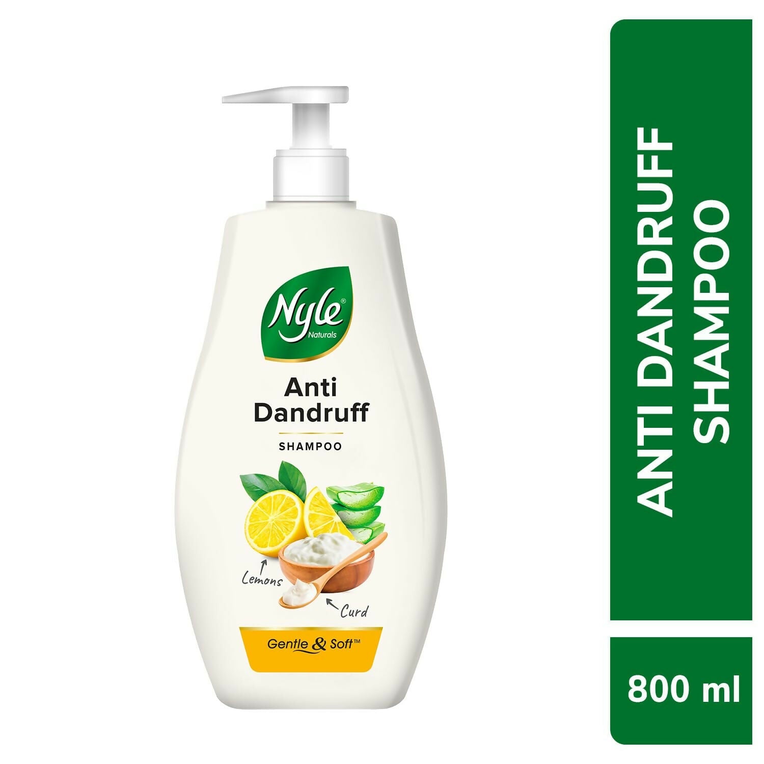 Nyle Naturals Anti Dandruff Shampoo, With Lemon And Curd, Gentle & Soft, For Men & Women | Grocsy