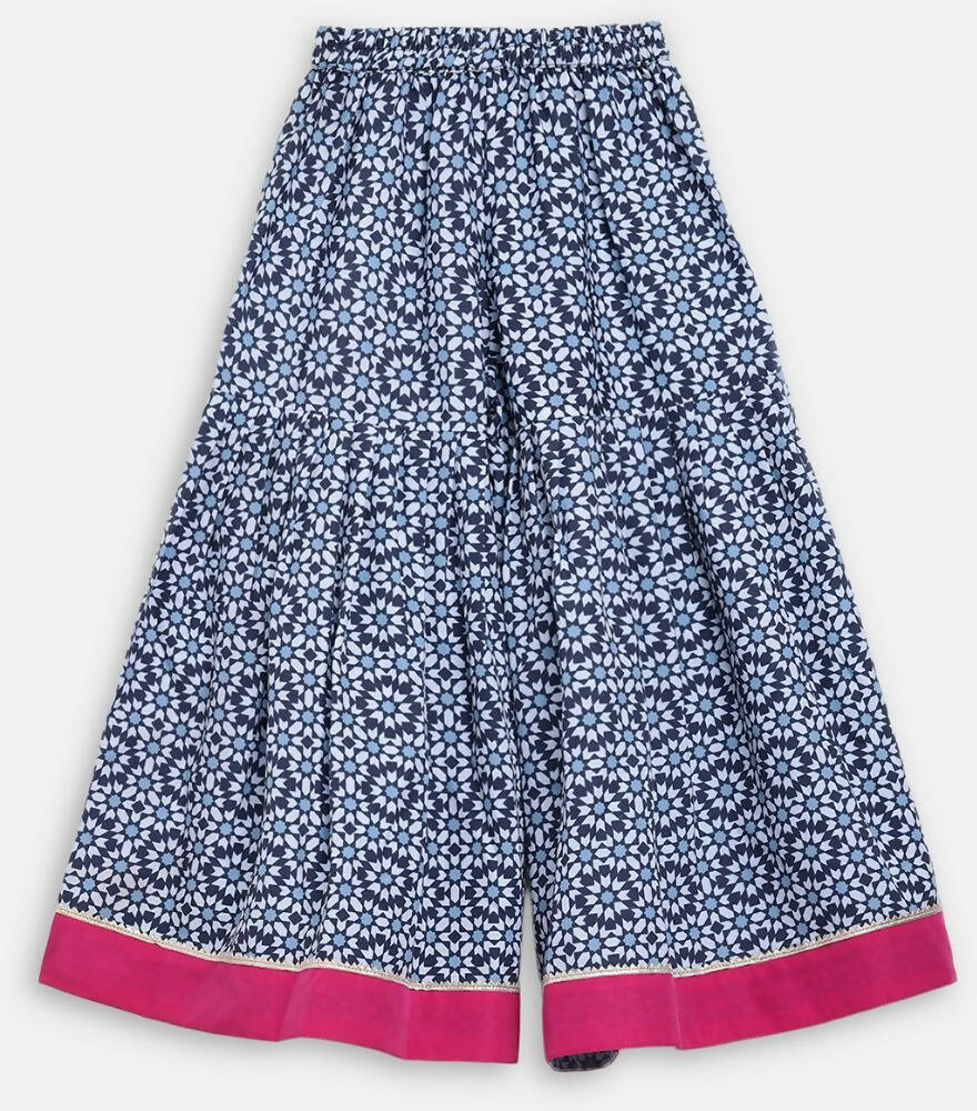 Ahalyaa Multi Crepe Printed Kids Kurta Sharara Set With Dupatta For Girls | Grocsy