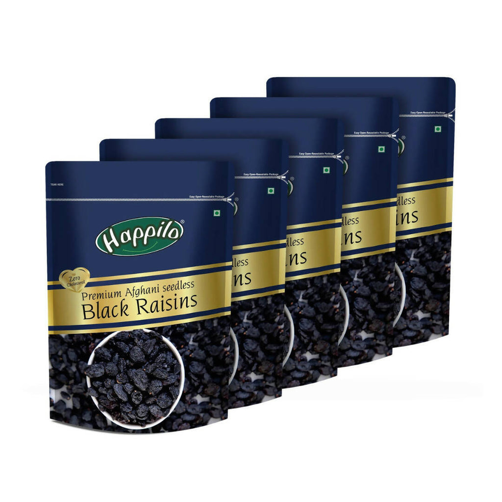 Happilo Premium Seedless Afghani Black Raisins | Grocsy