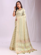 Shree Shyam Fashion Organza Light Green Saree | Grocsy