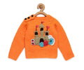 Chutput Kids Castle Design Solid Pullover Sweater - Orange | Grocsy