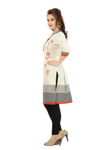 Snehal Creations Contemporary Beauty Off White Cotton Short Tunic For Women | Grocsy