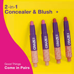 Swiss Beauty Craze Twosome Face Stick 2-In-1 Beauty Wand Concealer and Blush - 4 Deep - Pink | Grocsy