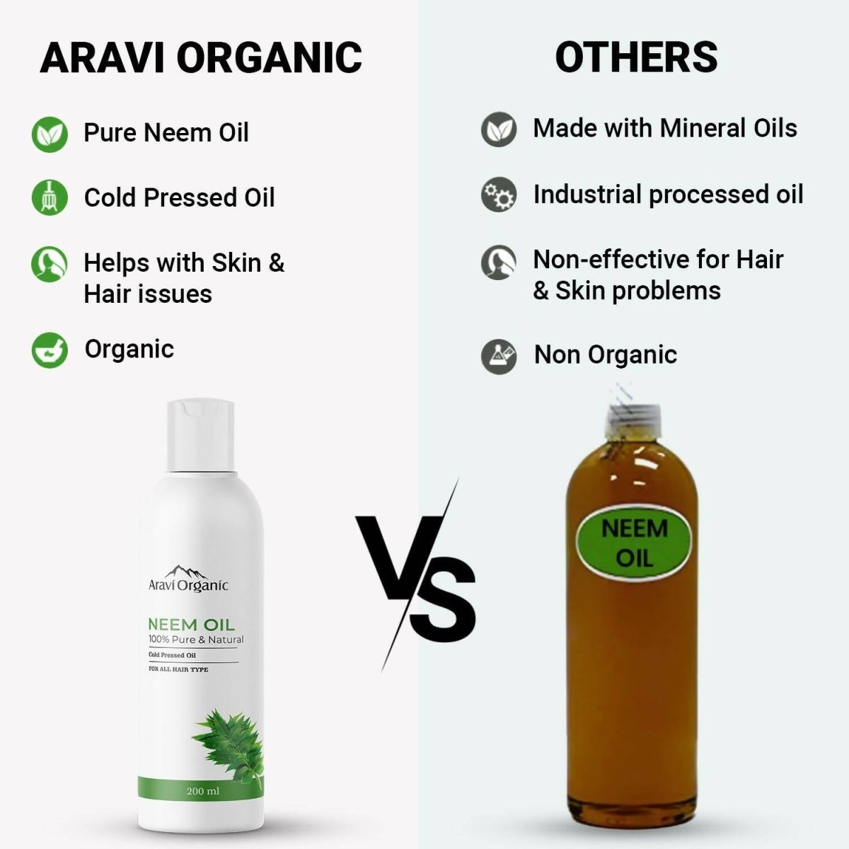Aravi Organic 100 % Pure Cold Pressed Neem Oil | Grocsy