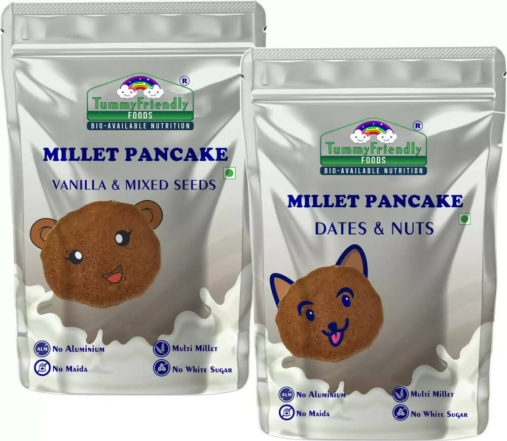 TummyFriendly Foods Millet Pancake Mix Combo - Dates, Nuts, Seeds | Grocsy
