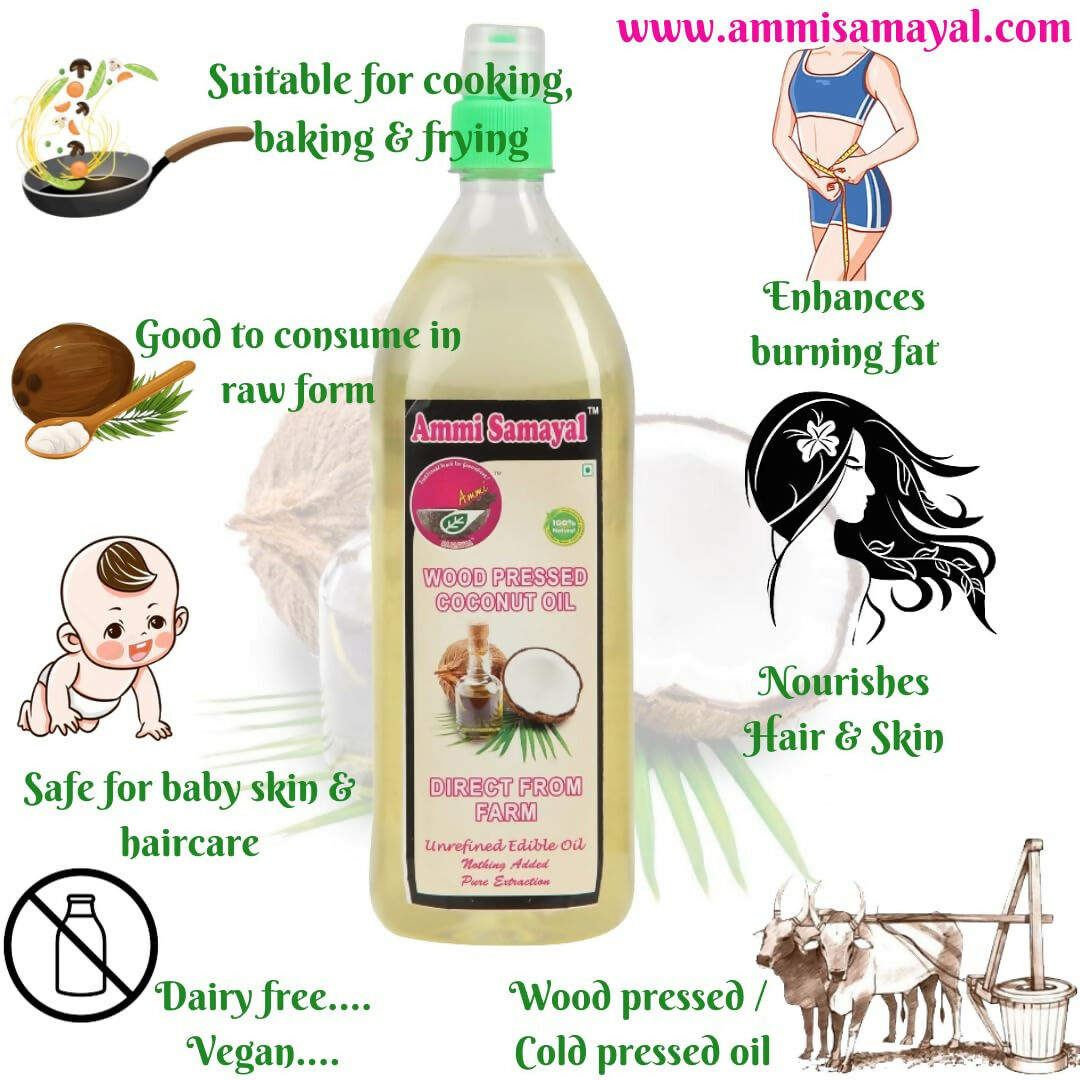 Ammi Samayal Wood Cold Pressed Coconut Oil | Grocsy