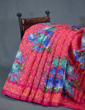 Shades Of Rani Pink Floral Design Semi Chanderi Saree By Gayathri Reddy Designer Studio | Grocsy