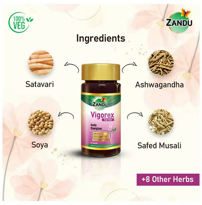 Zandu Vigorex For Her Capsules | Grocsy