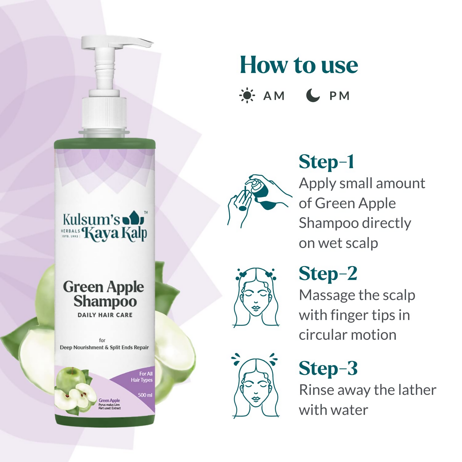 Kulsum's Kaya Kalp Green Apple Shampoo For Deep Nourishment & Split Ends Repair | Grocsy