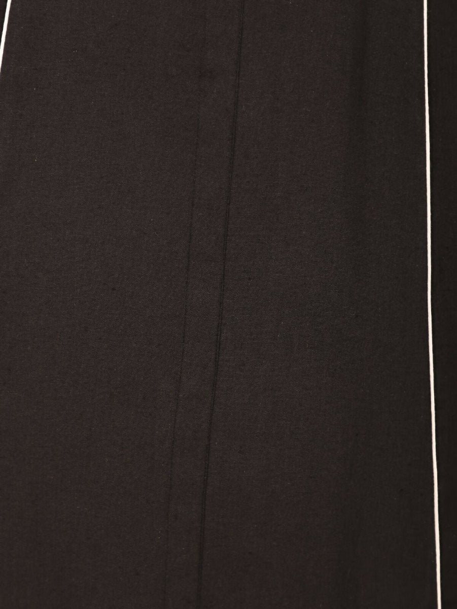 Aramya A-line Linen Cotton Solid Women's Kurta - Black | Grocsy