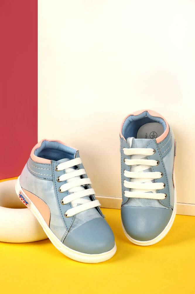 Tiny Bugs For Boys & Girls Party Wear Boots - Sky Blue | Grocsy