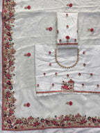 Teeya Creation New Womens Latest Party Wear Soft Chiffon Silk Saree-White | Grocsy