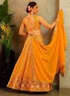 Lehenga Mart Musterd Faux Georgette Designer Bollywood Style Wedding Wear Lehenga Choli | Grocsy