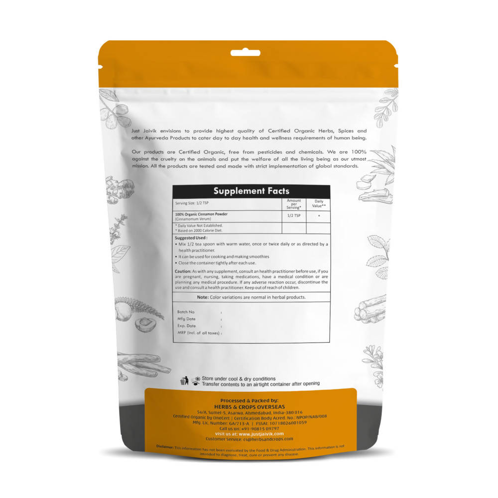 Just Jaivik Organic Cinnamon Powder | Grocsy