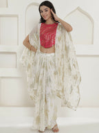 Joban Fashion White & Pink Kaftaan With Skirt | Grocsy