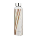Borosil Artisan Narrow Mouth Glass Bottle with Metal Lid - Prism | Grocsy