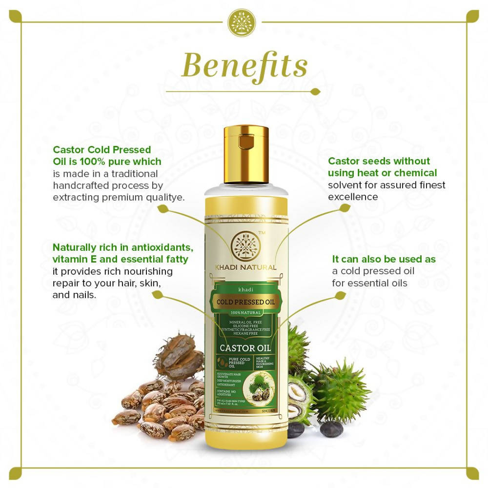 Khadi Natural Castor Cold Pressed Oil | Grocsy