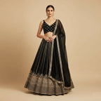 Lehenga Mart Black Faux Georgette Designer Bollywood Style Wedding Wear Lehenga Choli | Grocsy