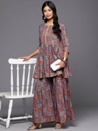 Ahalyaa Women's Traditional Wear Co-ods - Teal Blue | Grocsy