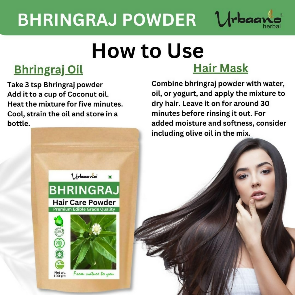 Urbaano Herbal Pure Bhringraj Powder Eclipta alba For Hair Growth Hair Mask | Grocsy