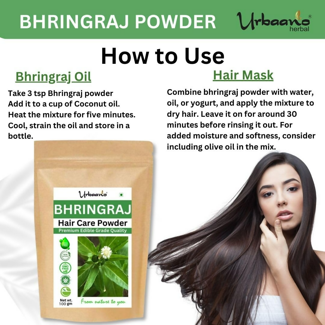 Urbaano Herbal Pure Bhringraj Powder Eclipta alba For Hair Growth Hair Mask | Grocsy