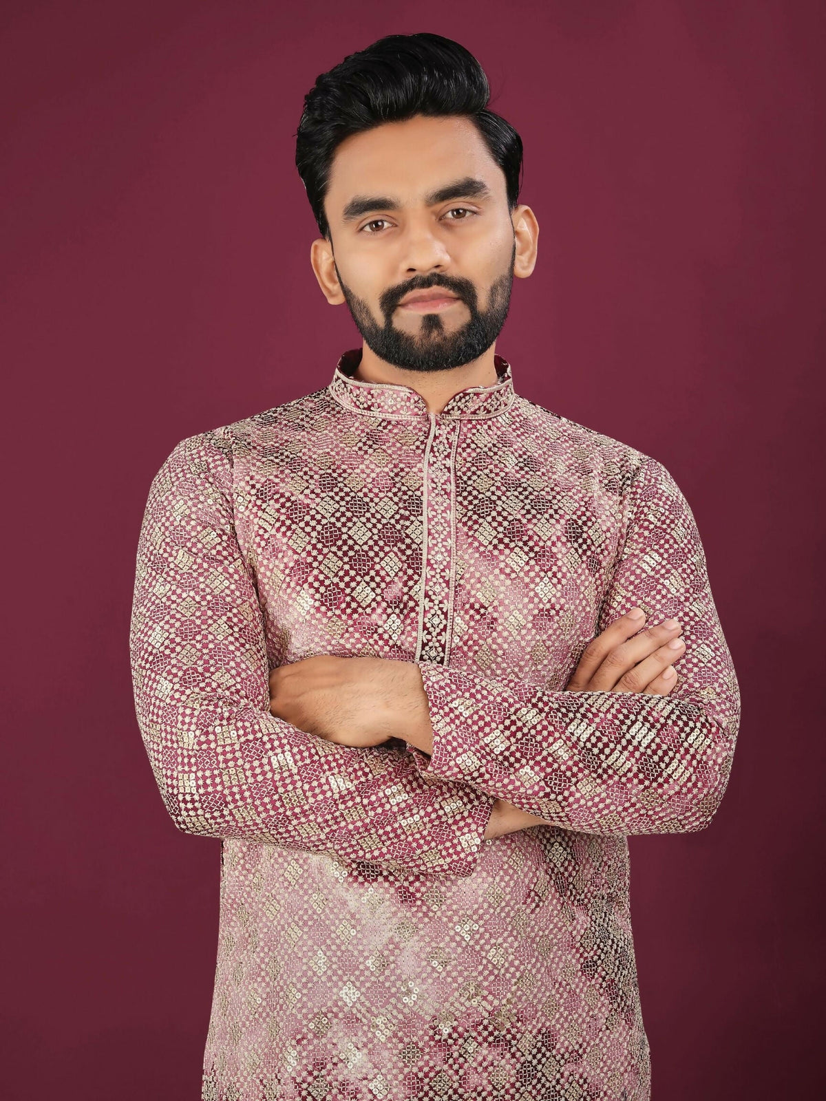 Anaita Pink Chikankari Work Viscose Rayon Straight Kurta | Grocsy