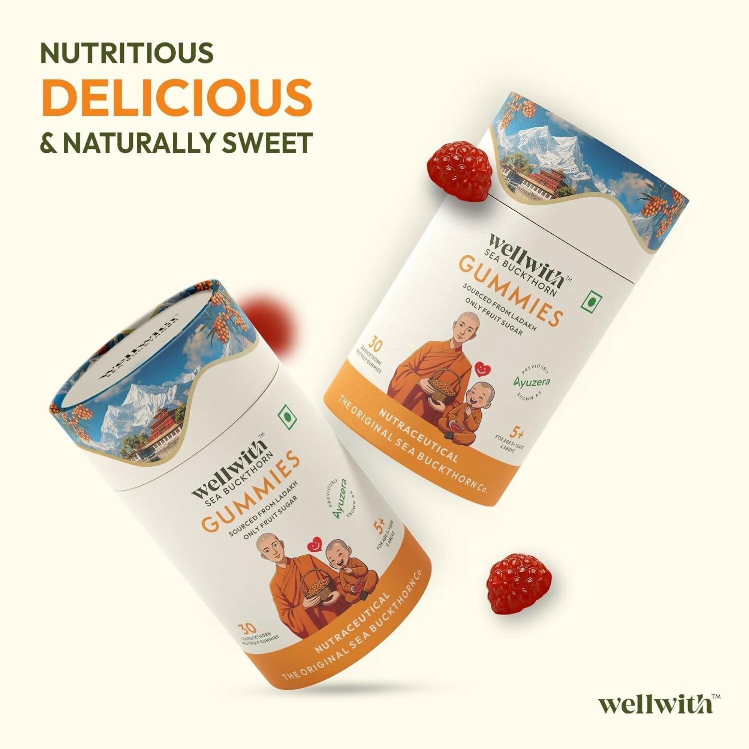 Wellwith Sea buckthorn Vitamin C Rich, multivitamin supplement, Immunity Gummies | Grocsy