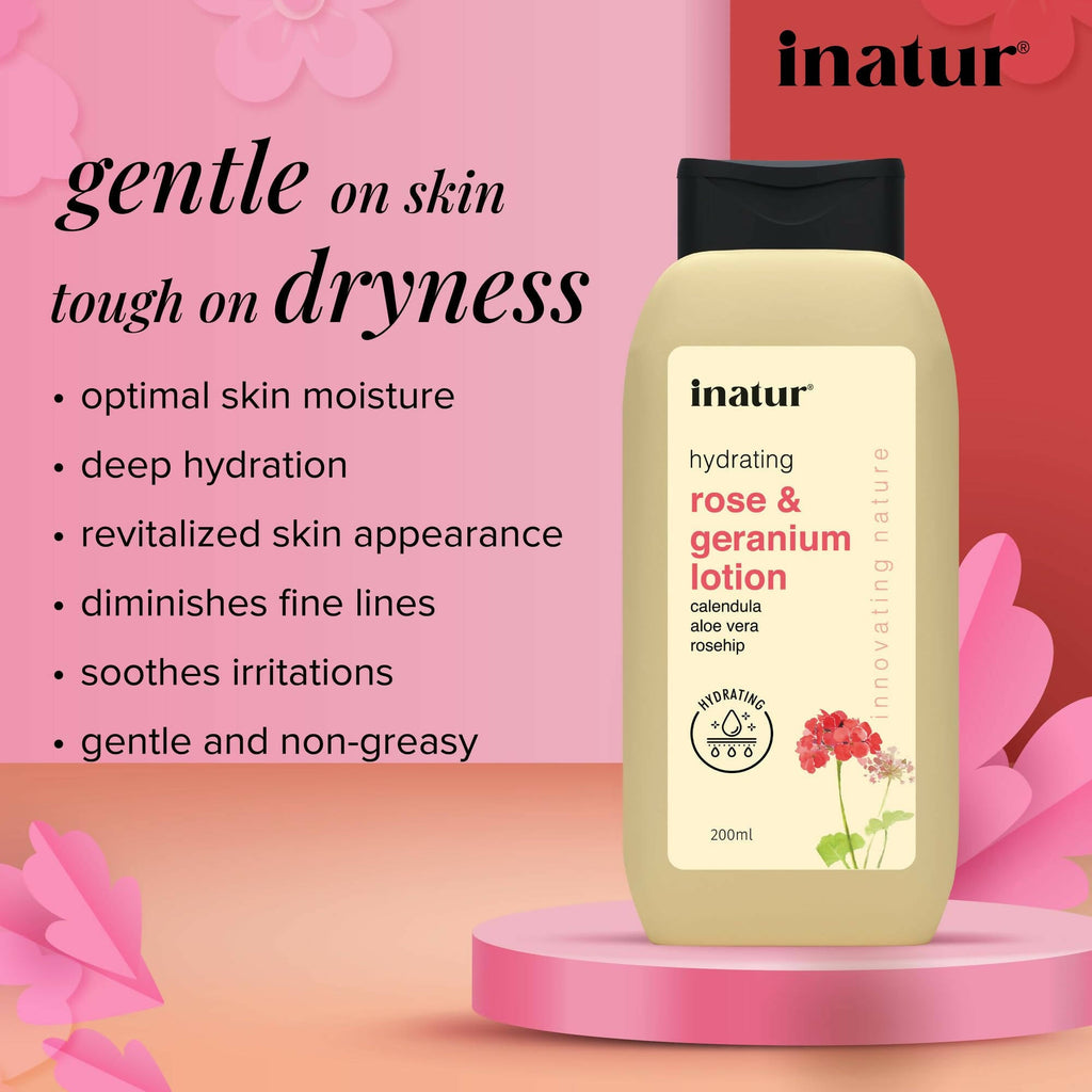 Inatur Rose and Geranium Lotion | Grocsy