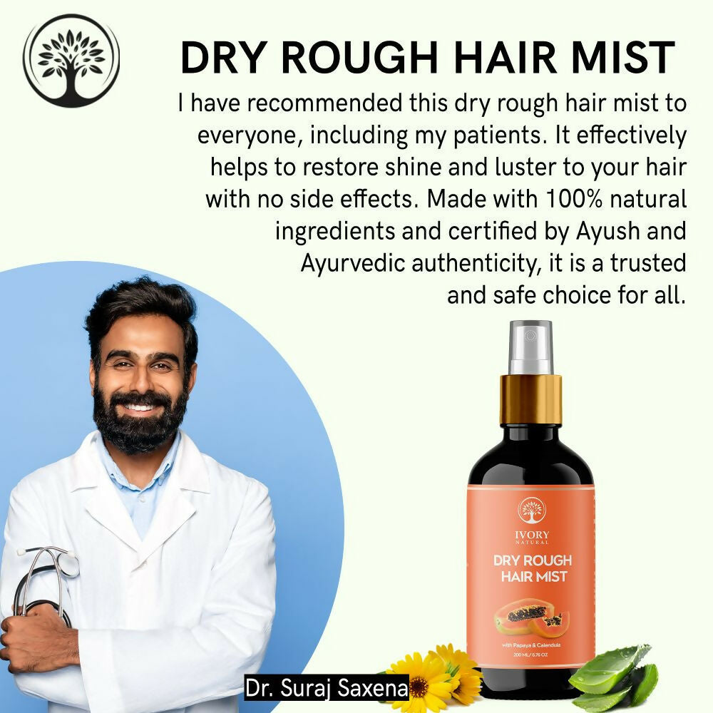 Ivory Natural Dry Rough Hair Mist - Reenergize, Moisturize, And Glow - Immediate Hydration For Dry Hair | Grocsy