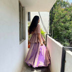 Teeya Creation Purple Color Crunchy Silk Embroidery Work Festiwal Wear Salwar Suit | Grocsy